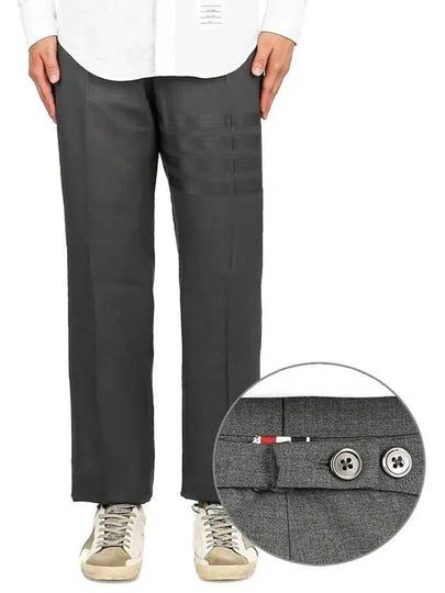 Diagonal Plain Weave Classic Wool Slacks Grey - THOM BROWNE - BALAAN 2