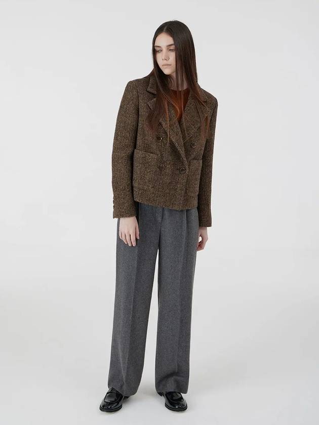 Short herringbone double jacket brown - VOYONN - BALAAN 4