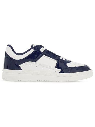 Free Dot Patent Leather Low Top Sneakers White Blue - VALENTINO - BALAAN 1