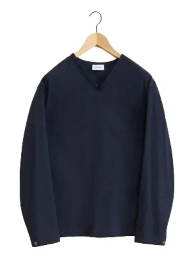 V-Neck Long Sleeve T-Shirt Indigo - LEMAIRE - BALAAN 2