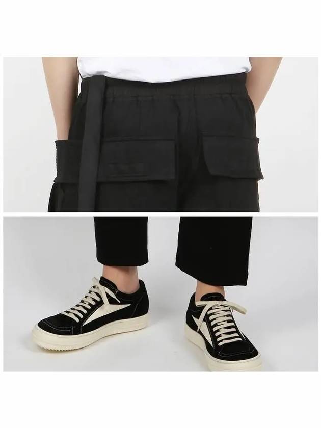 Drawstring Drop Crotch Cotton Straight Pants Black - RICK OWENS - BALAAN 6