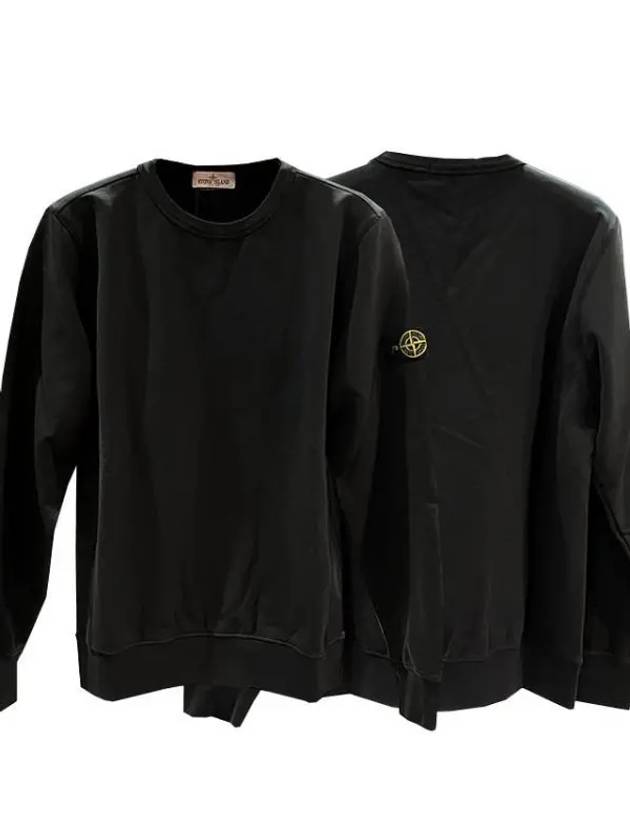 Wappen Patch Crew Neck Cotton Sweatshirt Black - STONE ISLAND - BALAAN 2