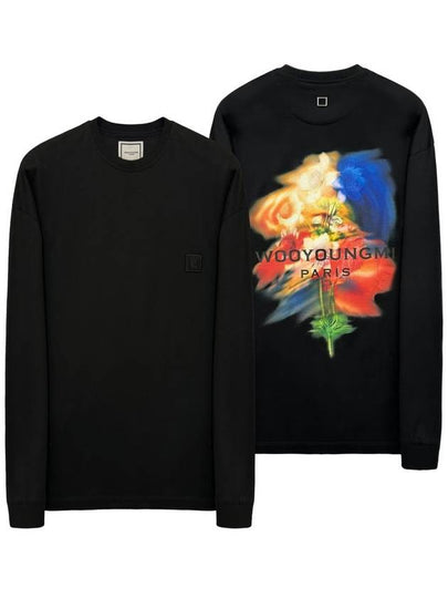 Swaying Flower Long Sleeve T Shirt Black - WOOYOUNGMI - BALAAN 2