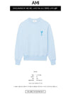 Heart Logo Overfit Sweatshirt Sky Blue - AMI - BALAAN 3