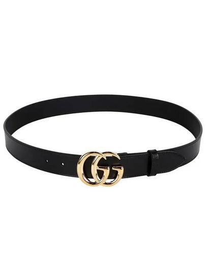 Men's GG Marmont Buckle Belt Black - GUCCI - BALAAN 2