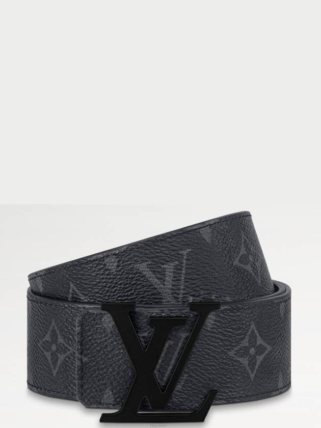 Men's LV Initials Monogram Leather Belt Black - LOUIS VUITTON - BALAAN 4