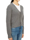 Embroidered Heart Logo Cashmere Cardigan Heather Grey - AMI - BALAAN 4