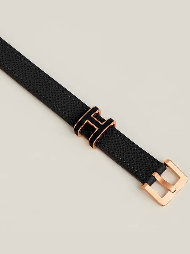 Women's Pop H 15 Leather Belt Black - HERMES - BALAAN 3