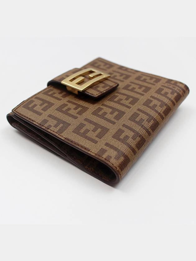 FF Logo PVC Juca Half Wallet Brown 8M0188 - FENDI - BALAAN 2