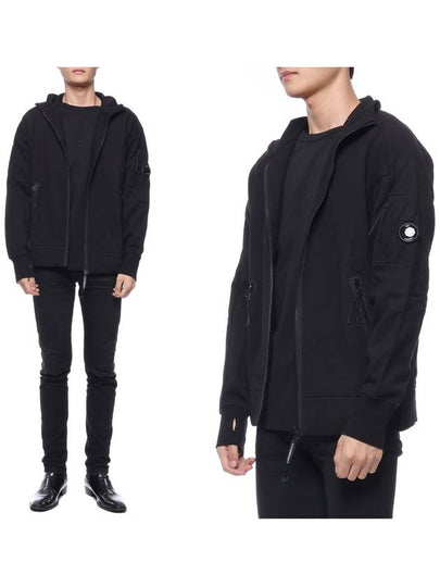 Diagonal Raised Fleece Zip-Up Jacket Black - CP COMPANY - BALAAN 2