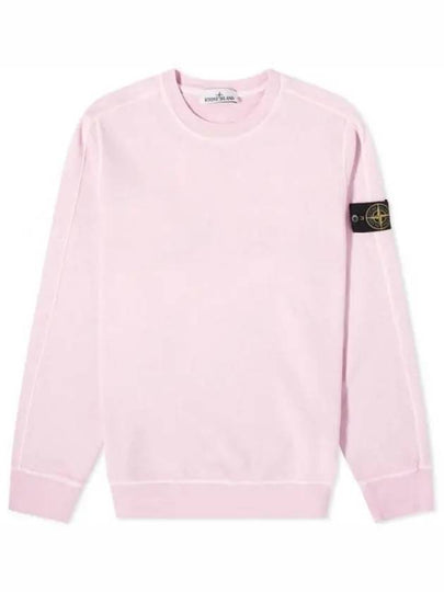 Logo Patch Crew Neck Sweatshirt Pink - STONE ISLAND - BALAAN 2