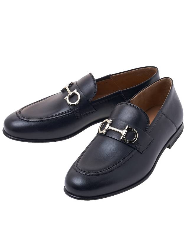 Gancini Ornament Loafer Black - SALVATORE FERRAGAMO - BALAAN.