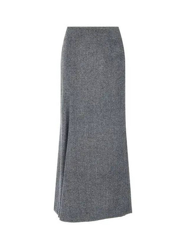 Yohji Yamamoto FEMME Herringbone Maxi Mermaid Skirt Dark Gray - YOHJI YAMAMOTO - BALAAN 1