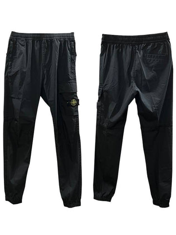 Kids Waffen Patch Cargo Banding Jogger Pants 8 Black 781630801 V1029 - STONE ISLAND - BALAAN 1