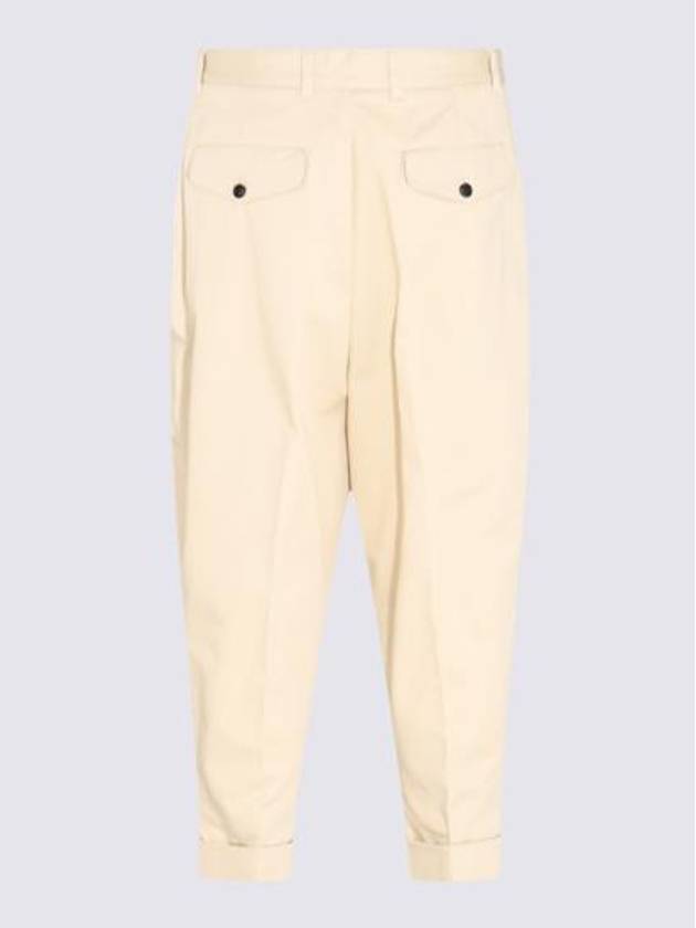 oversized carrot fit cotton straight pants vanilla - AMI - BALAAN 5