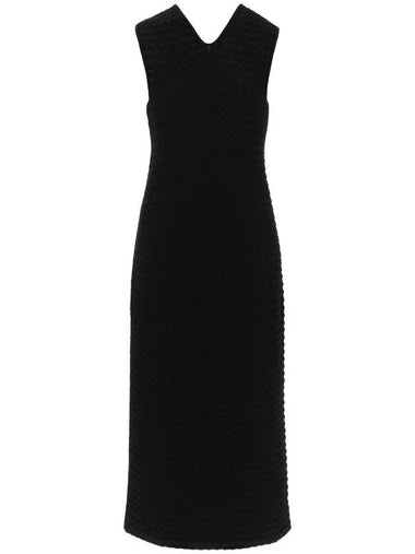 24 ss midi dress in OPENWORK knit J02CT0307 J15396 001 B0230978349 - JIL SANDER - BALAAN 1