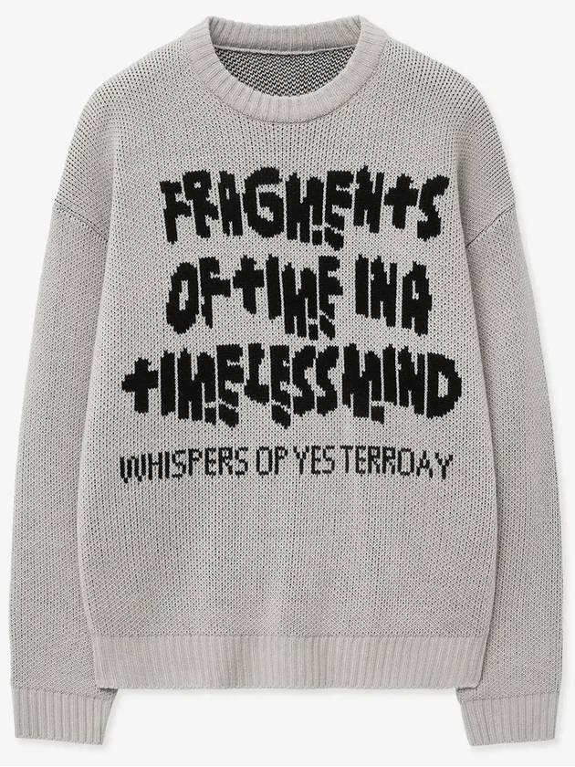 Timeless jacquard lettering knit grey black - BLONDNINE - BALAAN 4