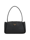 Triangle Logo Medium Shoulder Bag Black - PRADA - BALAAN 1