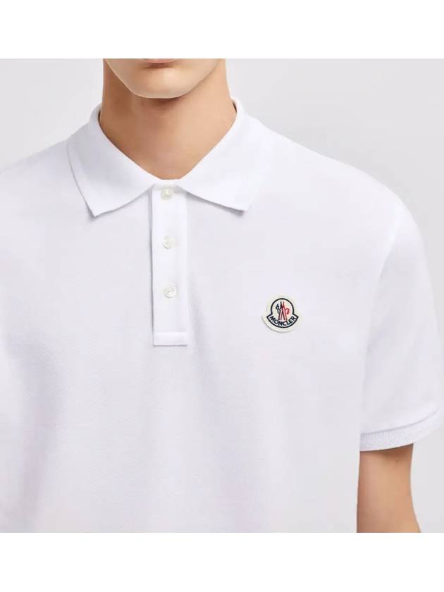 Logo Patch Short Sleeve Polo Shirt White - MONCLER - BALAAN 5