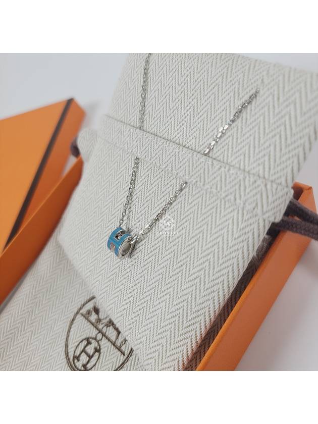 Mini Pop H Pendant Necklace Silver - HERMES - BALAAN 7