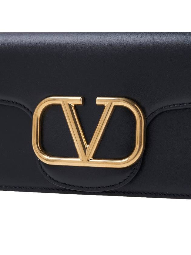 V Logo Leather Cross Tote Bag Black - VALENTINO - BALAAN 8