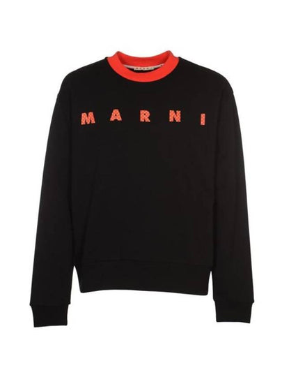 Logo Print Crew Neck Sweatshirt Black - MARNI - BALAAN 2