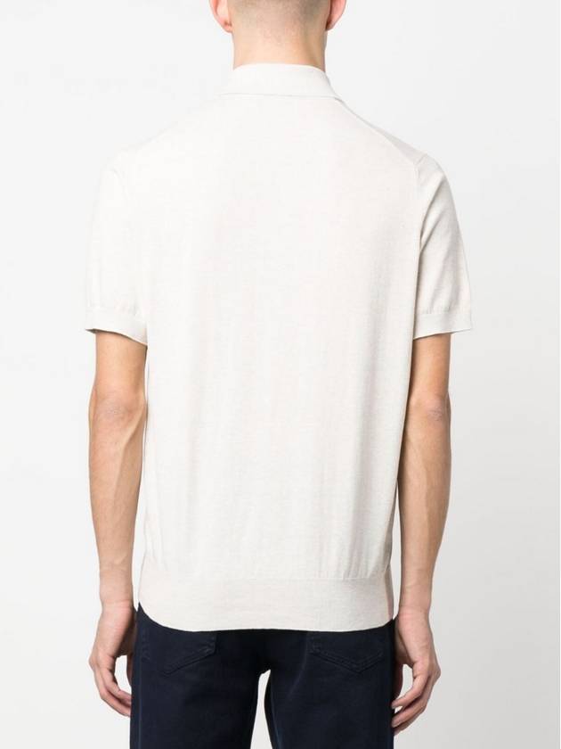 Classic Knit Polo Shirt White - BRUNELLO CUCINELLI - BALAAN 4