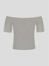 Off Shoulder Short Sleeve T-Shirt White - ALEXANDER MCQUEEN - BALAAN 3