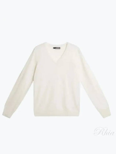 Amaya V-Neck Knit Sweater White - J.LINDEBERG - BALAAN 2