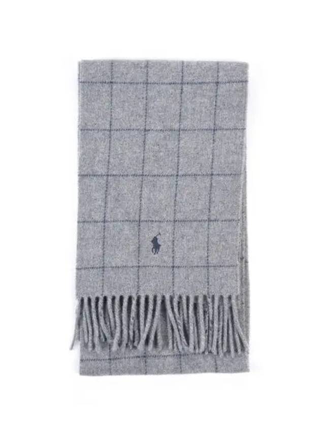 Reversible Check Muffler Grey - POLO RALPH LAUREN - BALAAN 3