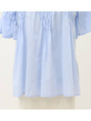 Sky blue ruffle neck blouse - MERLETTE - BALAAN 4