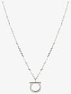 Gancini Large Brass Necklace Palladium - SALVATORE FERRAGAMO - BALAAN 3