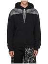 Grey Wing Print Hoodie Black - MARCELO BURLON - BALAAN 4