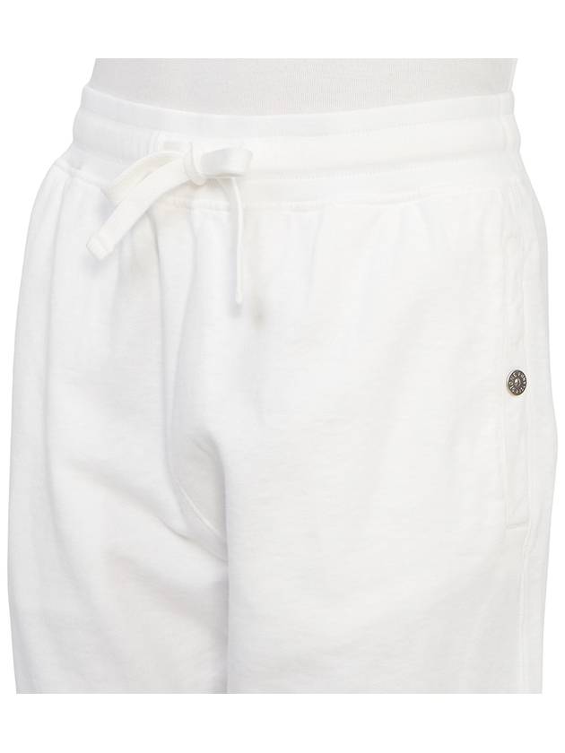 Compass Badge Cotton Track Shorts White - STONE ISLAND - BALAAN 8