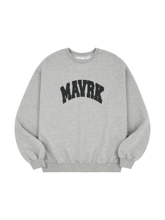 Unisex Curved Logo Overfit Balloon Sweatshirt Gray - MAVRK - BALAAN 1