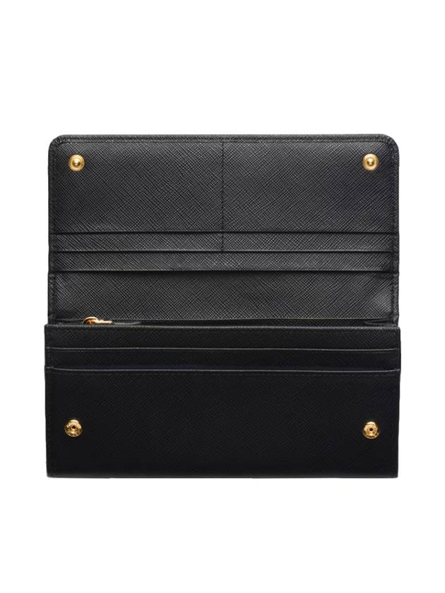 Metal Logo Saffiano Long Wallet Black - PRADA - BALAAN 5