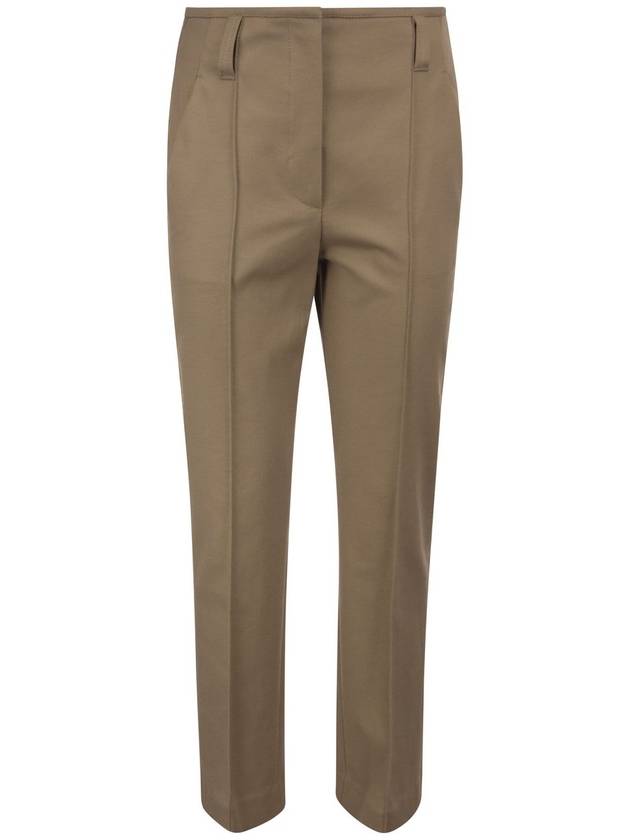 Stretch Cotton Straight Pants Beige - BRUNELLO CUCINELLI - BALAAN 2