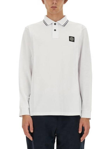 Logo Patch Polo Shirt White - STONE ISLAND - BALAAN 1