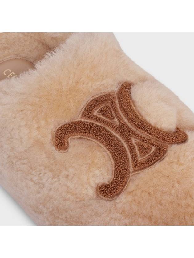 Logo Fur Shearling Mule Cream - CELINE - BALAAN 4