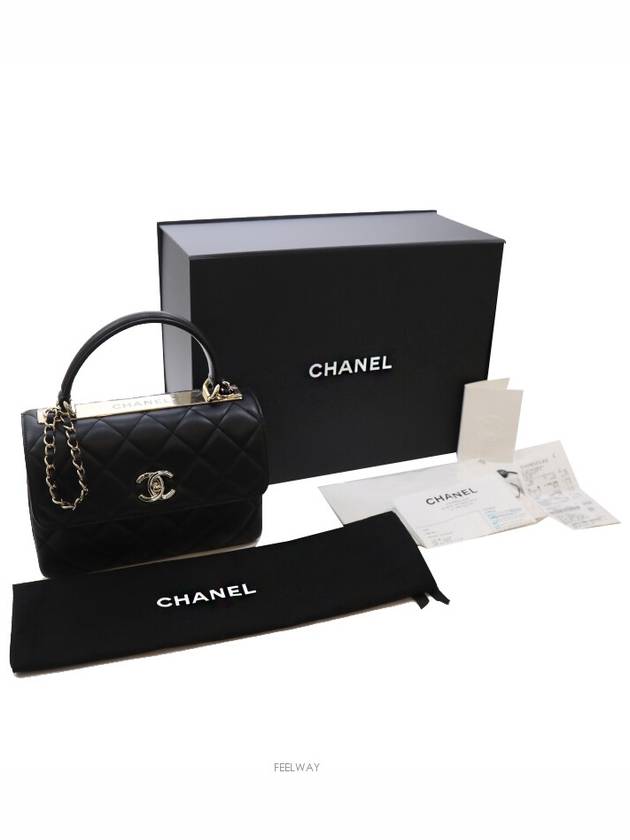 Daejeon Used Luxury Goods A92236 Trendy CC Top Handle Small Lambskin Black Gold Plated - CHANEL - BALAAN 8