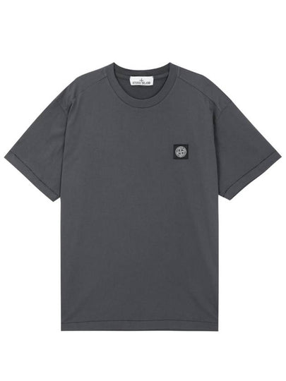 Logo Patch Short Sleeve T-Shirt Charcoal - STONE ISLAND - BALAAN 2