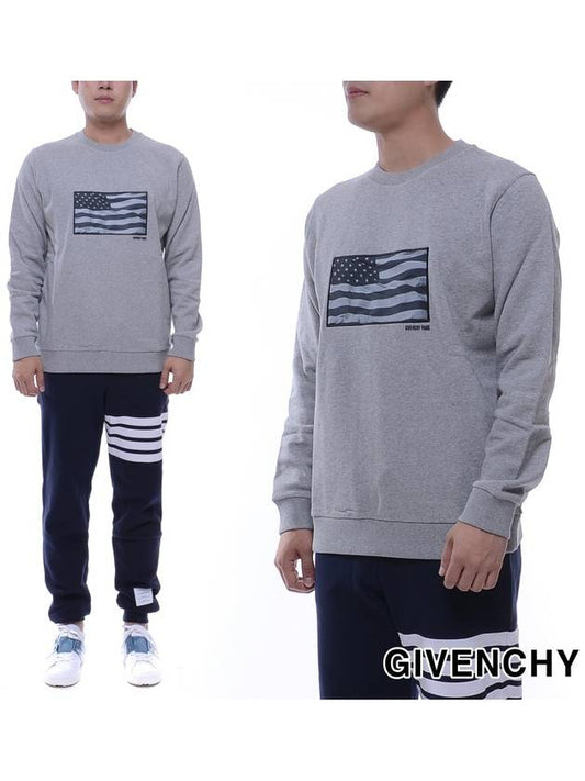 American Flag Printing Sweatshirt Grey - GIVENCHY - BALAAN 2