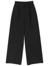 Denzel summer office look set-up belted point high waist wide pants black DENZEL09BK - RAMUSTUDIO - BALAAN 3