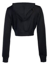 Women's Crop Interlock Hooded Zip-up Black - COURREGES - BALAAN 4