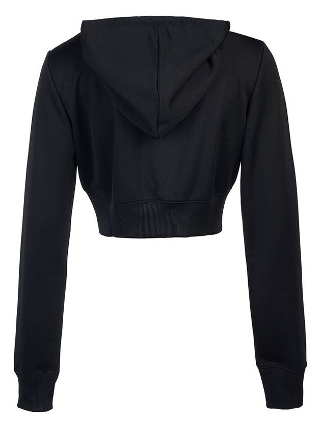 Women's Crop Interlock Hooded Zip-up Black - COURREGES - BALAAN 4