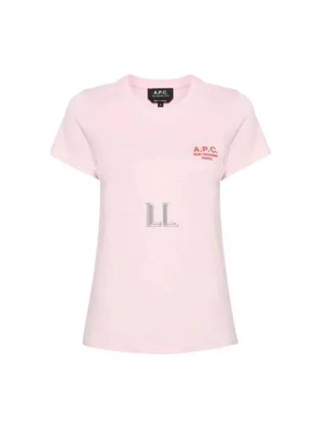 Denise Embroidered Logo Short Sleeve T-shirt Pink - A.P.C. - BALAAN 2