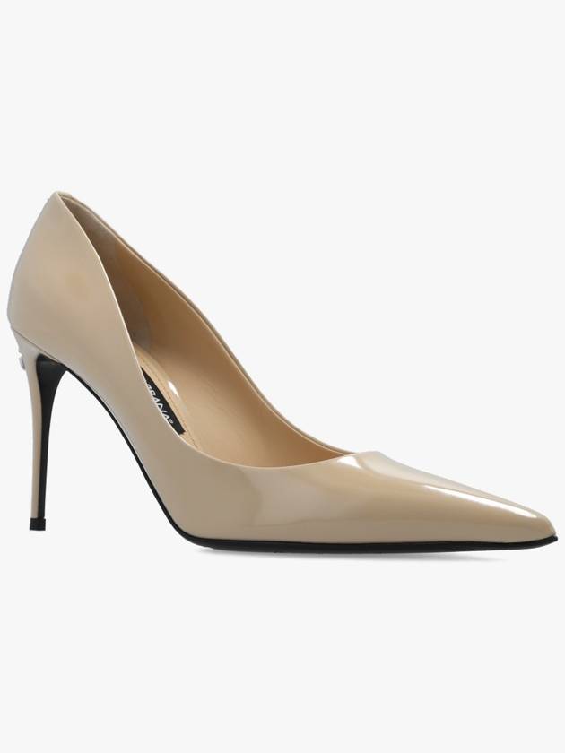 Women's Polished Calfskin Pumps Heel Beige - DOLCE&GABBANA - BALAAN 5