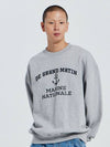 V Heavy Sweat Marine Sweatshirt Melange Grey - DE GRAND MATIN - BALAAN 2