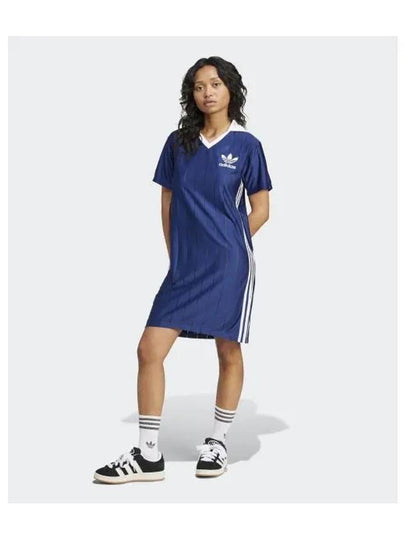 Adicolor 3 Stripe Pinstripe Short Dress Navy - ADIDAS - BALAAN 2