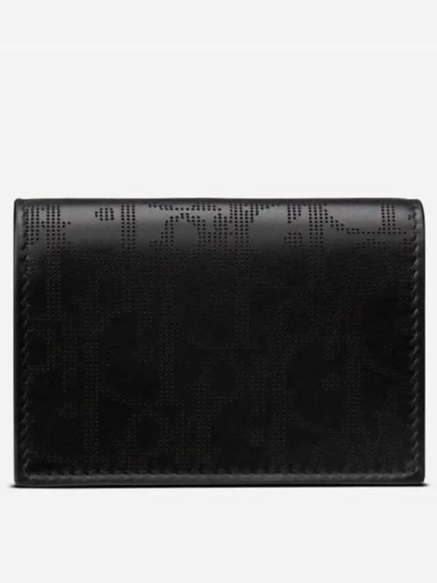 Oblique Punching Business Card Wallet Black - DIOR - BALAAN 5